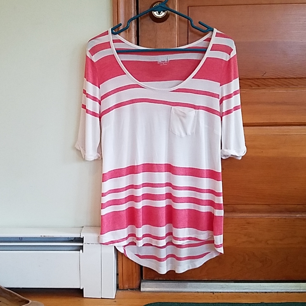Cream/Pink Striped Converse Shirt - S